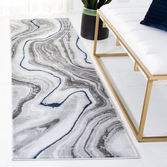 Safavieh Craft Angjelko Abstract Runner Rug, Gray/Blue, 2'3" x 10'