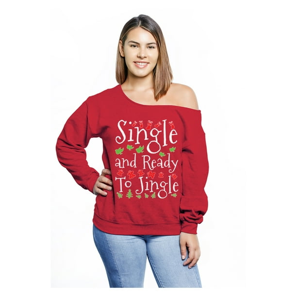 Awkward Styles Single Jingle Christmas Sweatshirt Off The Shoulder Christmas Plus Size Tops for Women Great with Christmas Pajamas Funny Xmas Gifts for Her Cute Chunky Oversized Sweater for Xmas Awkward Styles Single Jingle Christmas Sweatshirt Off The Shoulder Christmas Plus Size Tops for Women Great with Christmas Pajamas Funny Xmas Gifts for Her Cute Chunky Oversized Sweater for Xmas