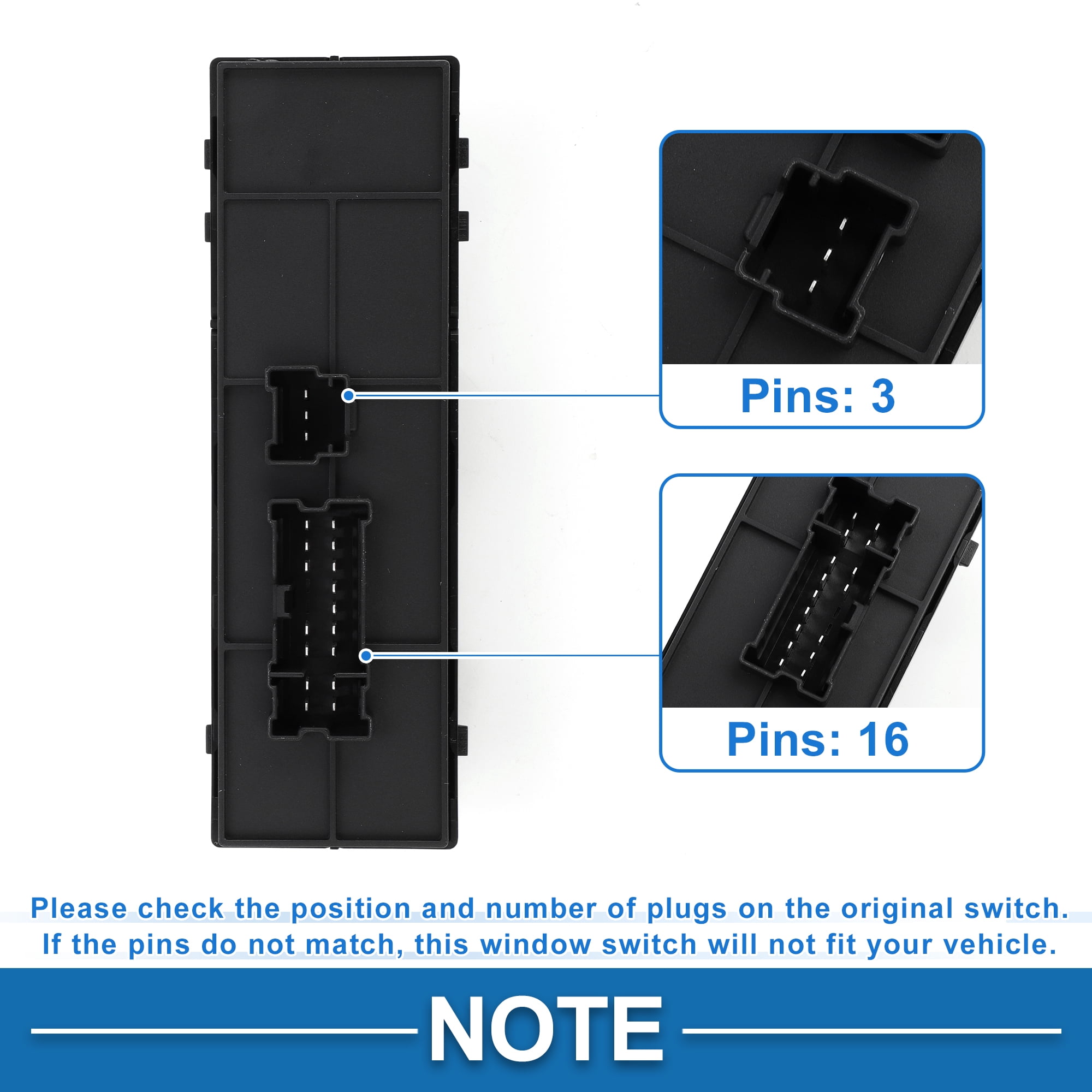 Unique Bargains Power Window Switch No.254013SH1A for Nissan Sentra 2013-2019 Black