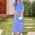 thumbnail image 6 of Clearance Gamivast Girls Maxi Floral Skirt 2025 Summer Boho Casual Flowy Holiday Pleated Elastic Waist A Line Beach Skirts Purple 9 Years Vestidos De Verano Para Niña, 6 of 8