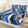 thumbnail image 3 of Manfei Modern Minimalst Full Size Sheets for Adult, Stripes Ombre Bed Sheets, Abstract Geometric Sheet Sets, Luxury Bedroom Decor, 4 Pieces, 3 of 7