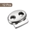 thumbnail image 3 of Unique Bargains 12Pack Alloy Spring Cord Lock Ends Toggle for Shoelaces Bright Silver 17x15mm, 3 of 5