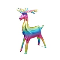 JVBTVB 3D Standing Gold Reindeer Christmas Balloon 48 Inch Large Aluminum Foil Deer for Party Decorations, Holiday Decoration with No Helium Needed