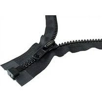 YKK #10 Heavy Duty Vislon Molded Plastic Separating Zippers - Black or White (Black, 20" Inches)