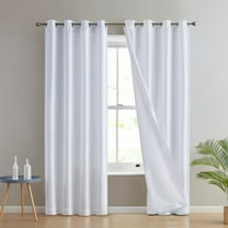 THD Duncan Faux Silk Semi Sheer Light Filtering Grommet Window Curtain Panels, Pair