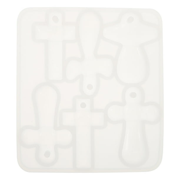 Molde de cruz para colgante DIY de resina epoxi, moldes de silicona flexibles para llaveros, joyería y colgantes únicos.