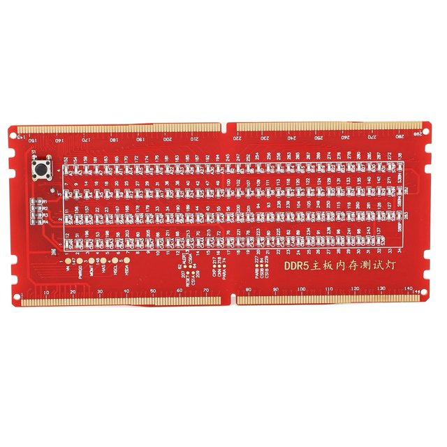 Risegun Analizador de Placa Base de computadora, Placa Base de Escritorio DDR5, Tarjeta de Prueba, Placa de Prueba de Ranura de Memoria con luz LED para Mantenimiento