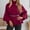 C-Red108, variant on Womens Fall Winter Outerwear Cloak Solid Color Long Sleeve Relaxed Fit Pull-On Poncho with Belt For Ladies Elegant Tops