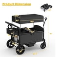thumbnail image 2 of Reasea 4-Seat Kids Stroller Wagon, Foldable Outdoor Utility Wagon with Side Entry, 5-Point Safety Harness, Adjustable Push Pull Handle & Removable Canopy, 2 of 10