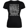 thumbnail image 1 of Halloween Human Whale Costume Black Juniors Soft T-Shirt - 2X-Large, 1 of 1