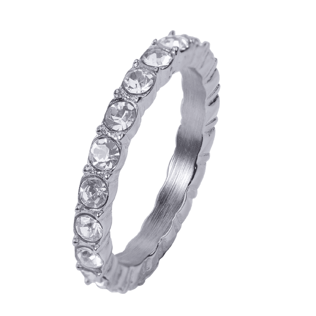 LuckyLy Anillos de Mujer de Compromiso y Promesa, Acero Inoxidable Baño Oro 18k o Color Plata y Zirconia Cúbica – Joyería ideal como Regalos para Mujer San Valentín y Regalos para Mamá plateado 7