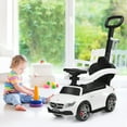 thumbnail image 2 of Topbuy 3 in 1 Ride On Push Car Mercedes Benz For Toddlers Stroller Sliding Walking Car With Sun Canopy White, 2 of 8