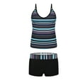 thumbnail image 2 of CEHVOM Swimsuit Women's Splicing Stripe Swimsuit Solid Color Bikini Swimsuit, 2 of 8