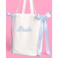thumbnail image 4 of Tote Bag xo, lona Fetti White Bride con lazos de satén azul, 4 of 6