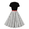 thumbnail image 3 of Vestido de Manga Corta para las Mujeres, Cuello de Tripulación Casual Empalme Vestido de Ocio de Color Sólido con Longitud Normal para el Uso Diario de Verano, Faldas Cortas para las Mujeres, 3 of 5