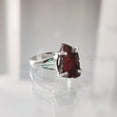 thumbnail image 5 of Natural Garnet Ring, Rough Garnet Gemstone Ring, January Birthstone, Boho Gypsy Ring, 925 Sterling Silver, Womens Ring, Christmas, Thanksgiving, Handmade, Statement Jewelry, Rough Gemstone Jewelry, 5 of 6