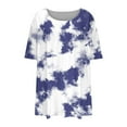 thumbnail image 6 of AherBiu Summer Tops for Women Plus Size Tie-Dye Short Sleeve Summer Casual Loose Tunic Top Tees Shirts Blouse, 6 of 6
