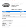 thumbnail image 2 of Front Brake Rotor - Compatible with 2001 - 2010 GMC Sierra 2500 HD 2002 2003 2004 2005 2006 2007 2008 2009, 2 of 2