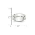 thumbnail image 2 of Platinum Solid Polished Half Round Lightweight 6mm Half-Round Featherweight Band Ring Size 5 Ring for Women and Men, 2 of 2