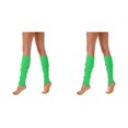 thumbnail image 1 of (2-Pack) Rinsvye 80S 90S Leg Warmers Socks Women for Women Neon Ribbed Compression Socks Women Leg Socks Stylish Accessories Thigh High Socks for Women Colorful Fluorescent Wool Knitted Sock Sleeves, 1 of 4