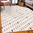 thumbnail image 3 of Modern Decorative Rug, Modern Geometric Shapes Polka Dot Tear Drop Forms Pattern Graphic Art Print, Quality Carpet for Bedroom Dorm and Living Room, 6 Sizes, Pale Salmon, by Ambesonne, 3 of 4
