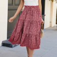 thumbnail image 2 of XIAOCHA Smocked High-Waisted Drawstring Floral Tiered Skirt for Women Flowy Casual Boho-Inspired Everyday Summer Midi Skirt, 2 of 5
