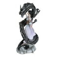 thumbnail image 3 of Legends Oriental Black Dragon King With Red Fans Geisha Dancer Fairy Figurine, 3 of 9