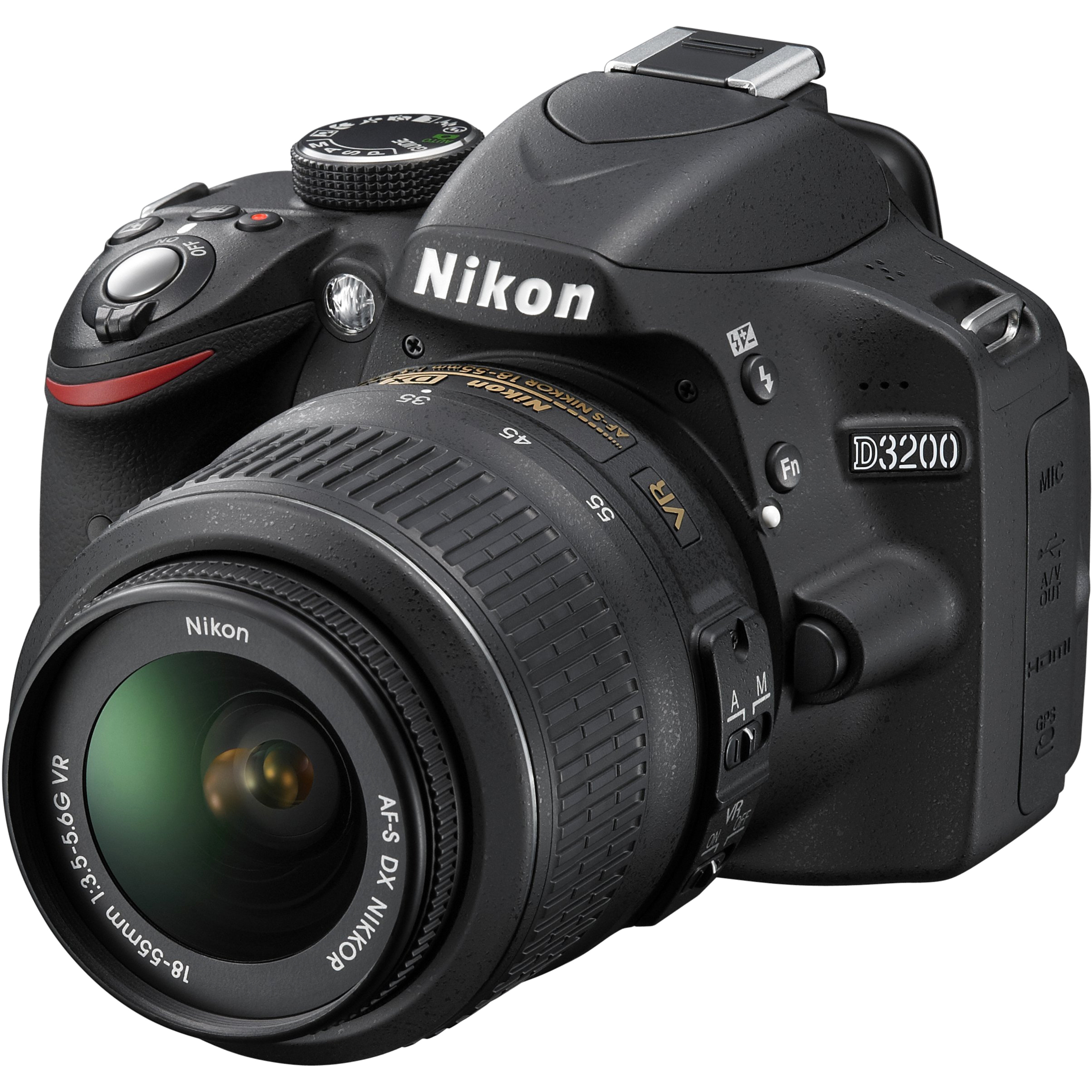 Nikon D3200 24.2 Megapixel Digital SLR Camera with Lens, 0.71", 2.17" (Lens 1), 2.17", 7.87" (Lens 2), Black - image 4 of 6