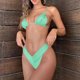 thumbnail image 4 of Gibobby Conjunto de Bañador Sexy Traje de baño de bikini sexy con correa de reffle con estampado informal para mujer Traje de baño de dos piezas(Verde,M), 4 of 5