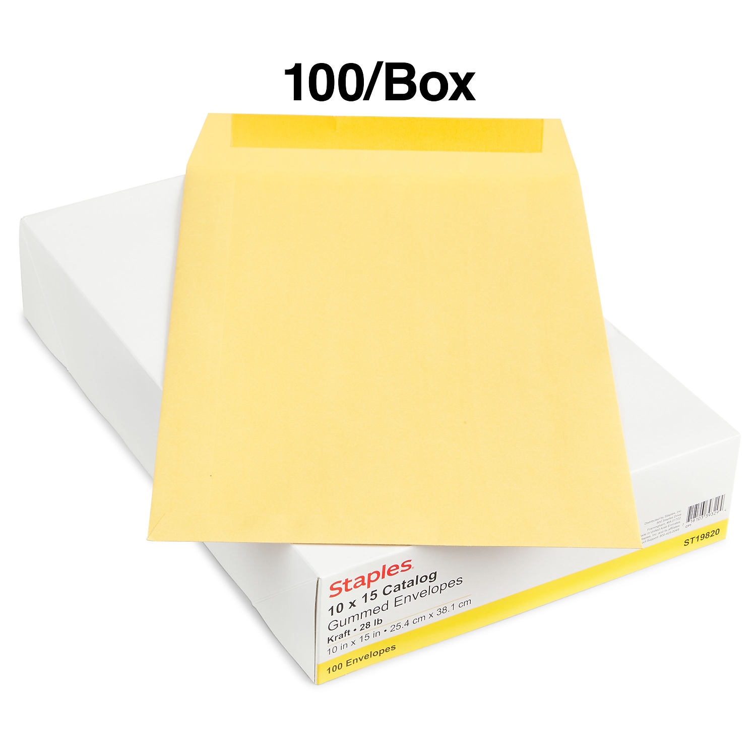 Staples Gummed Catalog Envelopes 10"L x 15"H Brown 100/Box (SPL534768)