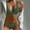 Green, variant on ZZwxWA Women Bikini Sets Rib Ring Linked Bikini Swimsuit Deep V Neck Two Piece Swimsuit Bathing Suits