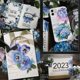 thumbnail image 5 of 50 PCS Blue Flower Stickers - Large Size Floral Stickers with Gold Outlines,Glitter Shiny Waterproo, 5 of 5