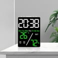 thumbnail image 1 of QTOCIO Horloge à Écran LED Concise Horloge Numérique Multifonctionnelle Affichage Date Semaine Température Humidité Économie d'Eau Lumière du Jour Luminosité Réglable Deux Réglages d'Alarme, 1 of 1