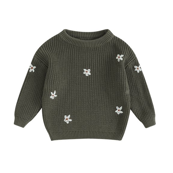 Elippeo Newborn Baby Girls Winter Flower Sweater Clothes 3M 6M 9M 12M 18M 24M 3Y 4Y 5Y Autumn Newborn Infant Clothing Pullover Knitted Kids Sweaters