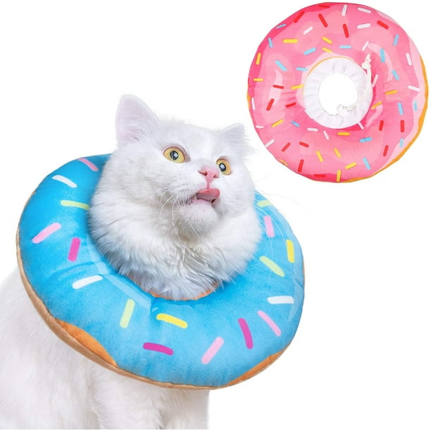 2 Pieces Adjustable Donut Cone for Cats, Soft Cat Recovery Collar Wound ...