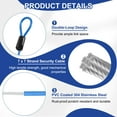 thumbnail image 3 of Uxcell 3.3ft (39.4") Security Steel Cable with Snap Hook, 1Pcs Coated Flexible Double Loop Wire Rope Bike Cable Lock Security Chain for Outdoor Travel Luggage, Clear Blue, 3 of 7