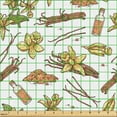 thumbnail image 2 of Ambesonne Vintage Fabric by the Yard Upholstery, Vanilla Twigs Flowers Oil, 1 Yard, Pale Cinnamon Mustard, 2 of 5