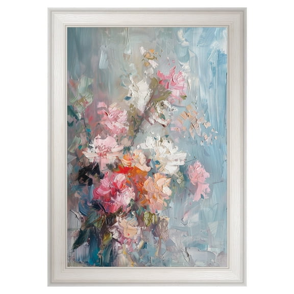 Abstract Pink Bouquet Framed Canvas