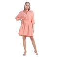 thumbnail image 3 of Xmarks Women's Short Sleeve Solid Color Button Down Shirt Dress US 6-14, 3 of 6