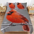 thumbnail image 6 of 3 Pcs Soft Bedding Set, Includes 1 Duvet Cover with Zipper And 2 Pillow,Shams Red Bird Northern Cardinal King(102"×90"), 6 of 8
