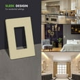 thumbnail image 2 of ENERLITES Screwless Decorator Wall Plate Child Safe Outlet Cover, Size 1-Gang 4.68" H x 2.93" L, Unbreakable Polycarbonate Thermoplastic, SI8831-I, Glossy, Ivory, 2 of 5
