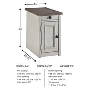 Signature Design by Ashley Casual Bolanburg Chairside End Table with USB Ports & Outlets Two-tone