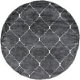 thumbnail image 1 of Unique Loom Rabat Shag Lattice Design Rug 8' x 8' Round Gray/Ivory, 1 of 1