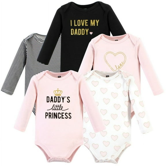 Hudson Baby Cotton Long-Sleeve Bodysuits, 5-Pack, Newborn- 24 Months