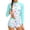 Mint Green, variant on Avrnliq Girls 2-Piece Long Sleeve Rash Guard Swim Set UV Protection Quick Dry Dinosaur Print Mint Green Swimwear for Girls 8-15 Years,Size 12-13T