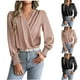 thumbnail image 1 of Sudadera con capucha de viaje,Blusa de gasa con cuello en V para mujer, camisa informal de manga larga, poliéster, tela ligera y suave, ideal para ir a la oficina, sopatenor, 1 of 9