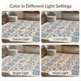 thumbnail image 7 of ODIKA 4'x6' Blue Botanical Cream And Tufted Washable Area Rug Intricate Floral Motifs With Birds Butterflies Classic Non-Slip, Chair-Friendly, Flatwoven for Home Office, Under Desk, 7 of 7
