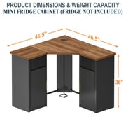 Corner Bar Cabinet with Fridge Space, Corner Coffee Bar Station for Home