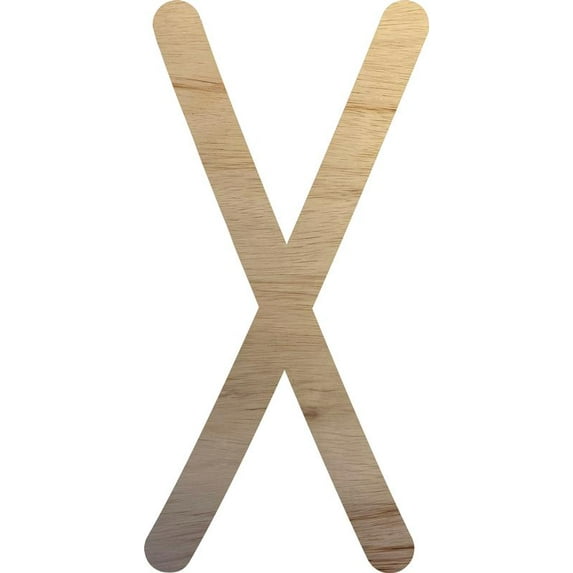 Wooden Letter Craft X Shape, Paintable 15'' Tall Wood Alphabet DIY Letter, Unfinished