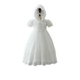 thumbnail image 4 of Tenue de Baptême pour Filles Bébé Robe de Baptême Brodée de Fleurs avec Bonnet, 4 of 6